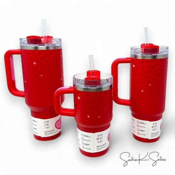 Target 30oz Valentine's Day Stanley Tumbler - Ruby Hearts Red - Picture 3 of 7